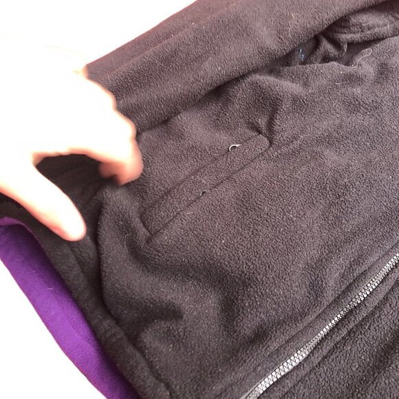 VINTAGE Reversible The North Face Fleece Jacket Black/Purple Medium - Picture 16 of 16
